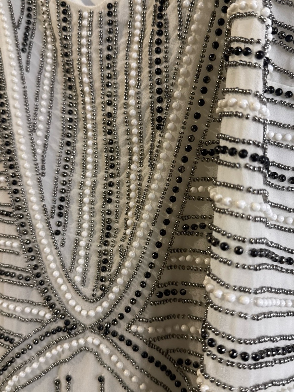 River Island Ivory Beaded V-Neck Mini Dress - Picture 8 of 8
